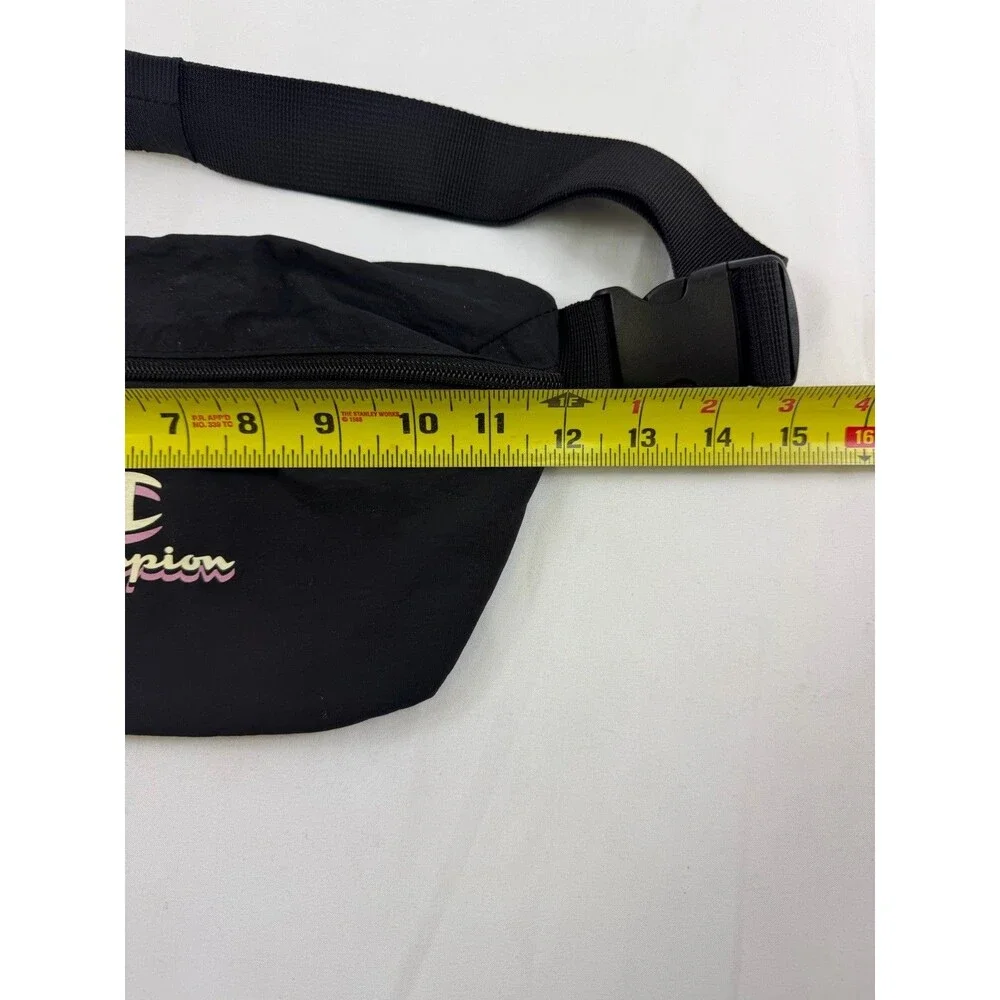 Champion Fanny Pack Black Shoulder Bag Purse Buckle Zipper